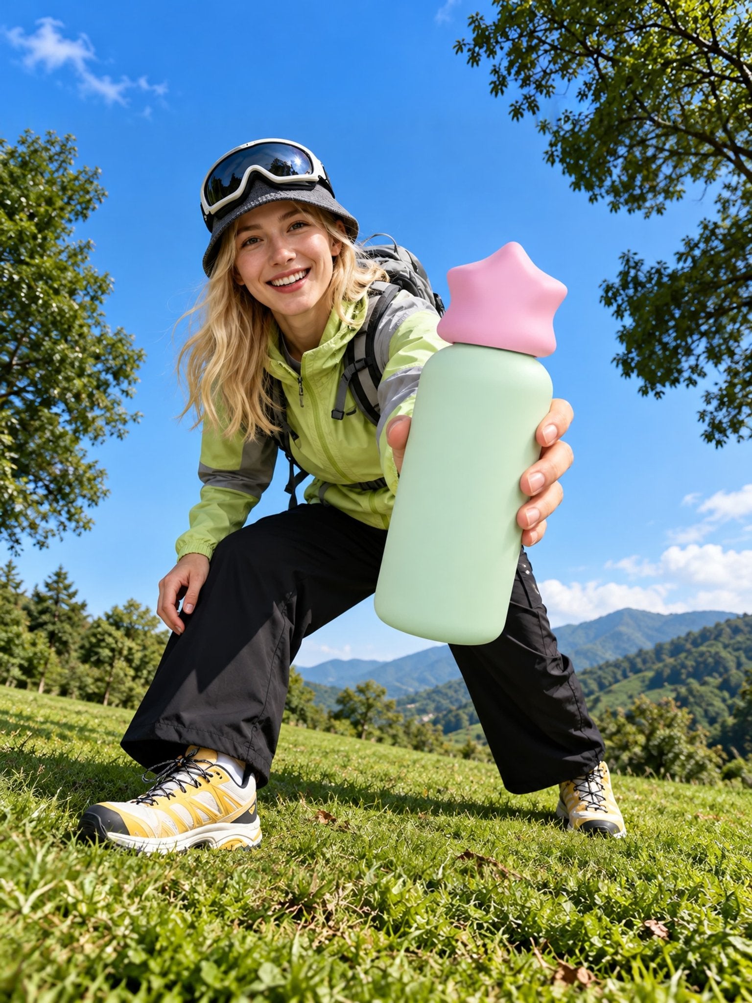 Dopamine Pastel Star Stainless Steel Thermos, Cute Compact Lightweight Vacuum Insulated Water Bottle -Thermoses- Pastel Star Thermos-Purple/Yellow - Inspecial Home