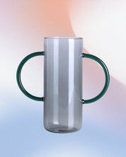 Dual - handle Dopamine Glass Flower Vase - Whimsical Table Setting Centerpiece - Dual-handle Dopamine Glass Flower Vase-Tea - INSPECIAL HOME