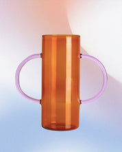 Dual - handle Dopamine Glass Flower Vase - Whimsical Table Setting Centerpiece - Dual-handle Dopamine Glass Flower Vase-Amber - INSPECIAL HOME