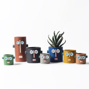 Dummy Robot Plant Flower Pot, Handmade Indoor / Outdoor Whimsical Ceramic Pots - Dummy Robot Pot - Green - INSPECIAL HOME