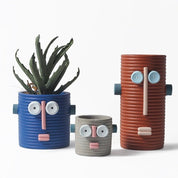 Dummy Robot Plant Flower Pot, Handmade Indoor / Outdoor Whimsical Ceramic Pots - Dummy Robot Pot - Green - INSPECIAL HOME