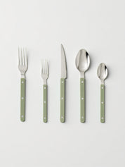 Elegant Modern Nordic Flatware Set Of 10 - Bistrot Rivet Cutlery Silverware -Flatware Sets- 10-Pcs Nordic Style Flatware Set - Avocado - INSPECIAL HOME
