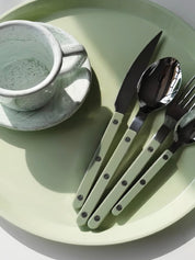 Elegant Modern Nordic Flatware Set Of 8 ( $4.9 Each ) - Bistrot Rivet Cutlery Silverware - Flatware Sets - 8 - Pcs Nordic Style Flatware Set - Ivory - Sabre Paris