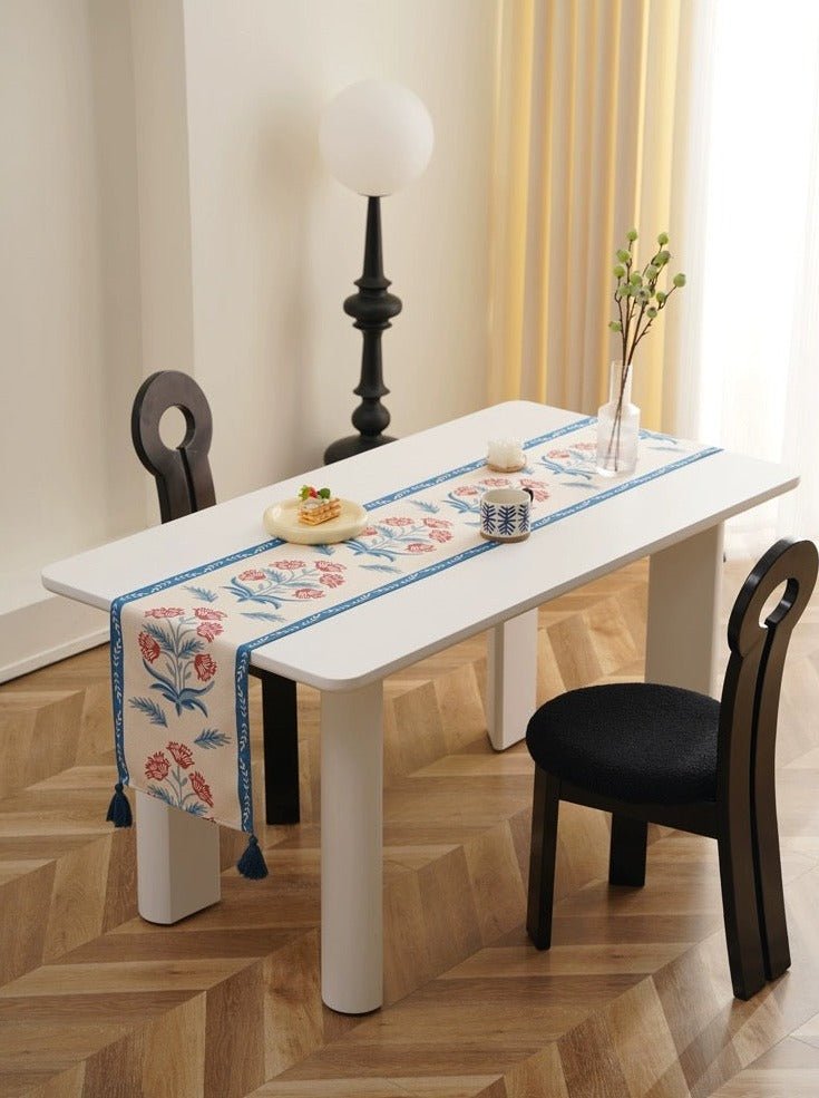 French Style Floral Table Runner - French Style Floral Table Runner - Blue - INSPECIAL HOME