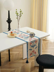 French Style Floral Table Runner - French Style Floral Table Runner - Blue - INSPECIAL HOME