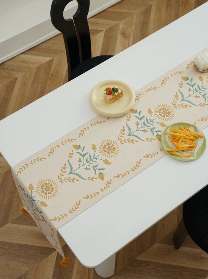 French Style Floral Table Runner - French Style Floral Table Runner - Blue - INSPECIAL HOME