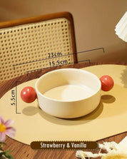 Gelato Pasta Bowl - Cute Dopamine Whimsical Ceramic Dinnerware - Gelato Pasta Bowl-Strawberry & Vanilla - INSPECIAL HOME