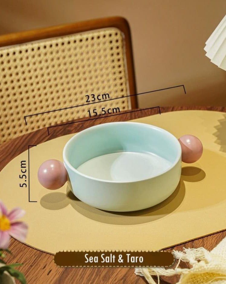 Gelato Pasta Bowl - Cute Dopamine Whimsical Ceramic Dinnerware - Gelato Pasta Bowl-Sea Salt & Taro - INSPECIAL HOME