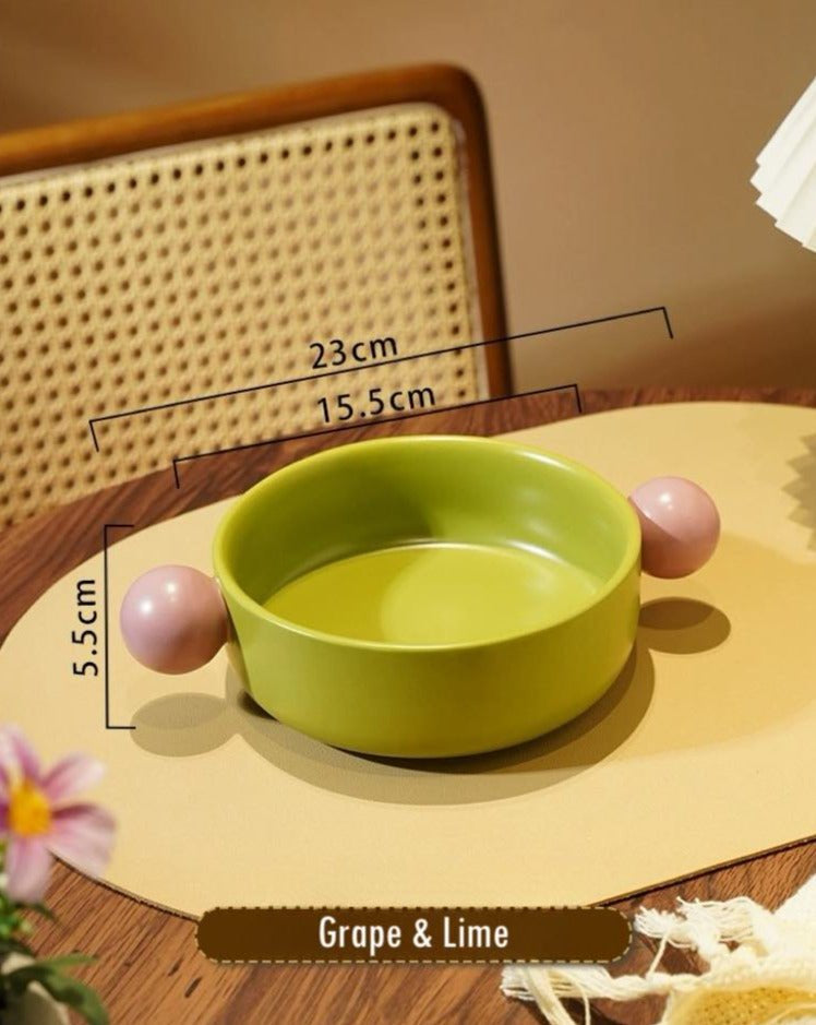 Gelato Pasta Bowl - Cute Dopamine Whimsical Ceramic Dinnerware - Gelato Pasta Bowl-Grape & Lime - INSPECIAL HOME
