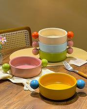 Gelato Pasta Bowl - Cute Dopamine Whimsical Ceramic Dinnerware - Gelato Pasta Bowl-Lime & Peach - INSPECIAL HOME