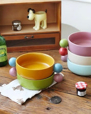 Gelato Pasta Bowl - Cute Dopamine Whimsical Ceramic Dinnerware - Gelato Pasta Bowl-Lime & Peach - INSPECIAL HOME