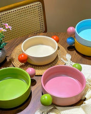 Gelato Pasta Bowl - Cute Dopamine Whimsical Ceramic Dinnerware - Gelato Pasta Bowl-Lime & Peach - INSPECIAL HOME