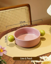 Gelato Pasta Bowl - Cute Dopamine Whimsical Ceramic Dinnerware - Gelato Pasta Bowl-Lime & Peach - INSPECIAL HOME