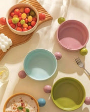 Gelato Pasta Bowl - Cute Dopamine Whimsical Ceramic Dinnerware - Gelato Pasta Bowl-Lime & Peach - INSPECIAL HOME