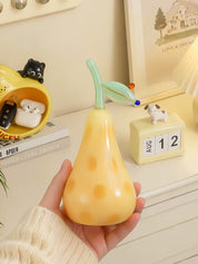 Golden Pear Glass Figurine, Whimsical Fruit Sculpture for Kitchen Shelf & Dining Table Decor - Golden Pear Glass Figurine - INSPECIAL HOME