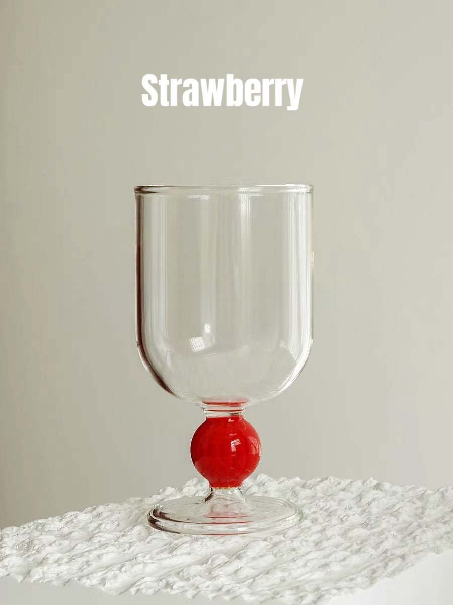 Gumballs Wine Glass - Eclectic Whimsical Coloured Cocktail Glasses - Gumballs Wine Glass - Strawberry - INSPECIAL HOME