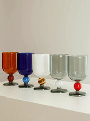 Gumballs Wine Glass Set - Eclectic Whimsical Coloured Cocktail Glasses - Stemware - Gumball Goblet Set-Smoothie-4 Pcs - INSPECIAL HOME