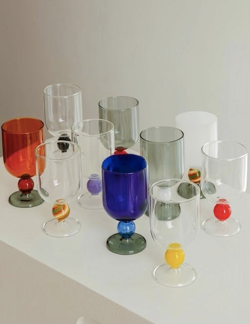 Gumballs Wine Glass Set - Eclectic Whimsical Coloured Cocktail Glasses - Stemware - Gumball Goblet Set-Smoothie-4 Pcs - INSPECIAL HOME