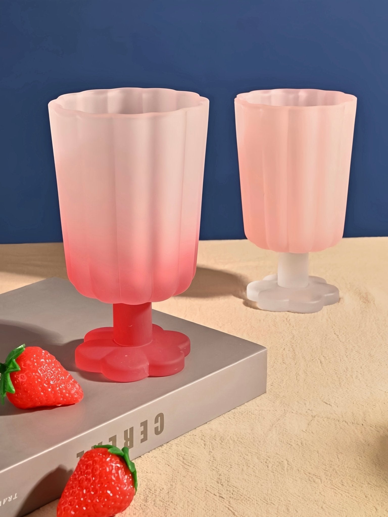 Hand Blown Petal Goblets - Cute Whimsical Colored Wine Glasses - Stemware - Petal Goblets-Sorbet - INSPECIAL HOME