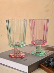 Hand Blown Petal Goblets - Cute Whimsical Colored Wine Glasses - Stemware - Petal Goblets-Sorbet - INSPECIAL HOME