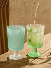 Hand Blown Petal Goblets - Cute Whimsical Colored Wine Glasses - Stemware - Petal Goblets-Sorbet - INSPECIAL HOME