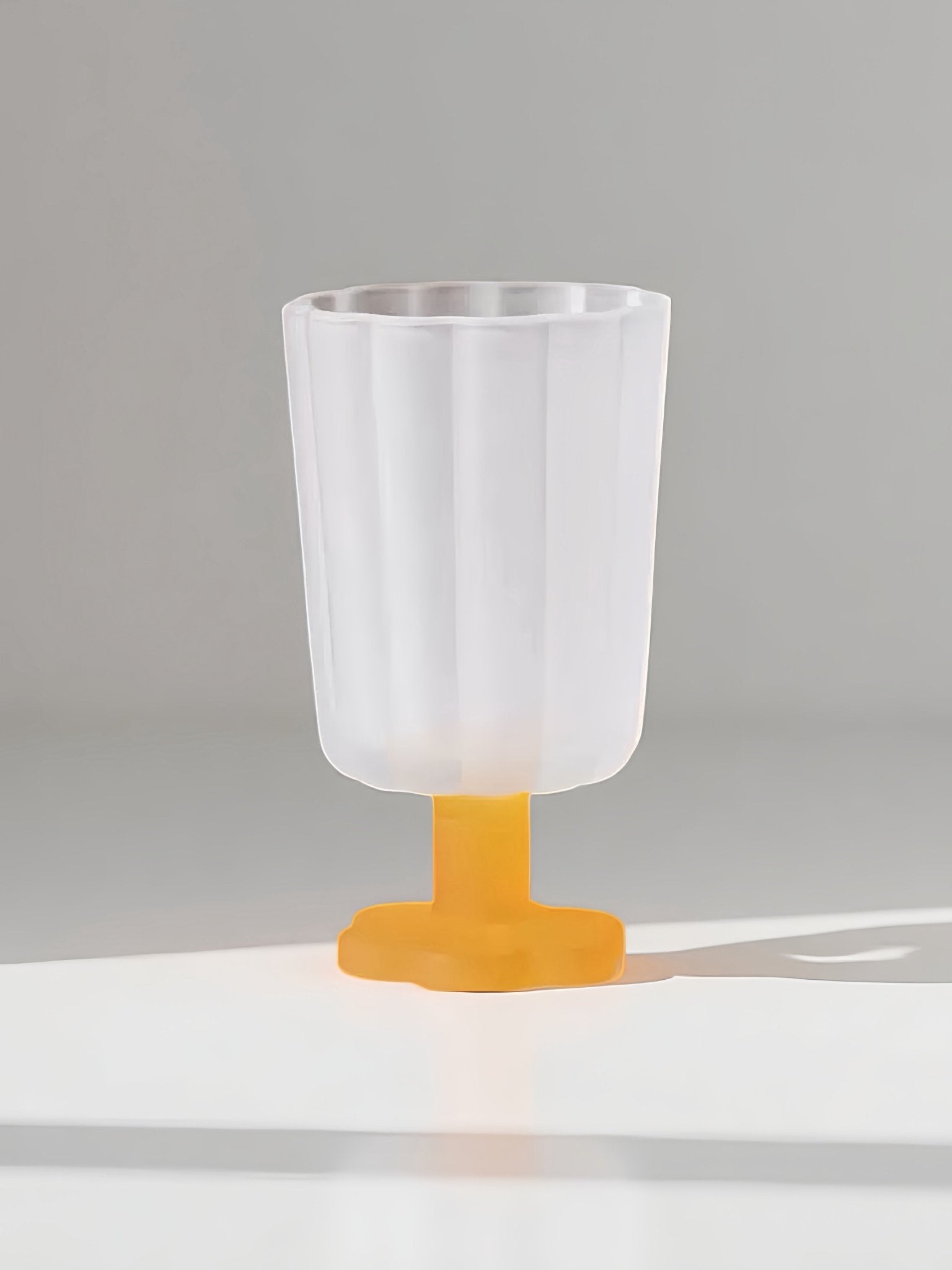 Hand Blown Petal Goblets - Cute Whimsical Colored Wine Glasses - Stemware - Petal Goblets-Fizzy Orange - INSPECIAL HOME
