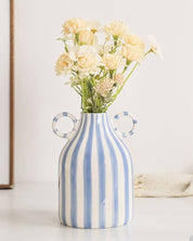 Hand - painted Whimsical Quirky Cute Dual - handle Vases - Quirky Cute Dual - handle Vases - Striped Urn - INSPECIAL HOME