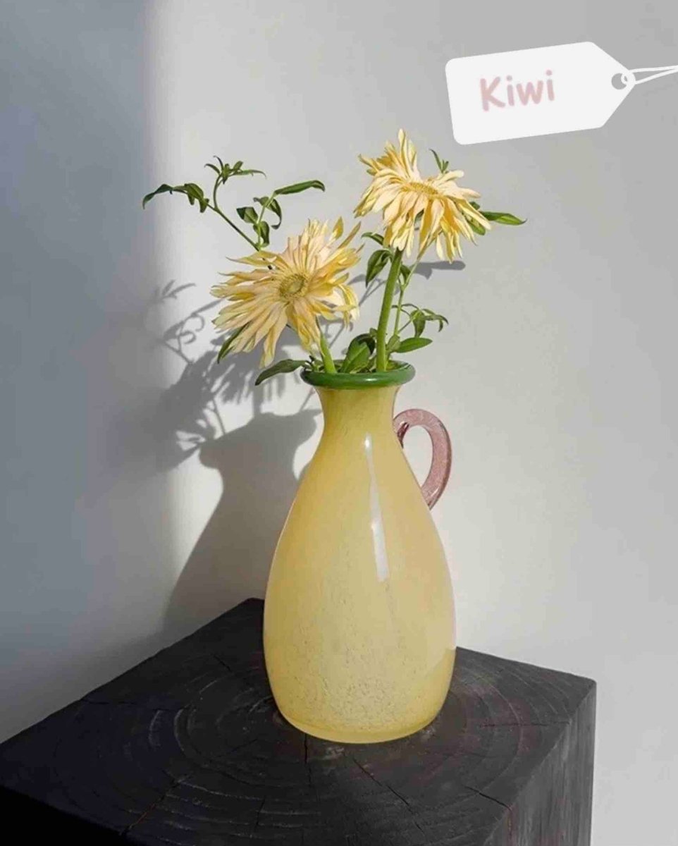 Handblown Bonbon Dopamine Bottle Vase, Whimsical Vintage