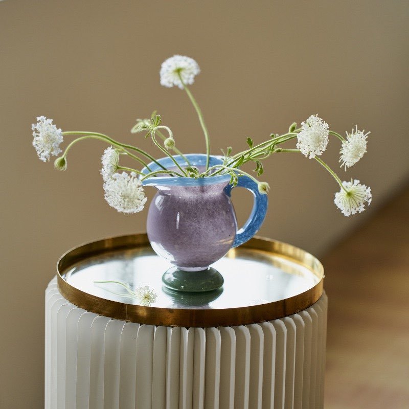 Handblown Bonbon Jug, Whimsical Pitcher, Dopamine Carafe, Glass Pourer - Handblown Bonbon Jug - Blueberry - INSPECIAL HOME