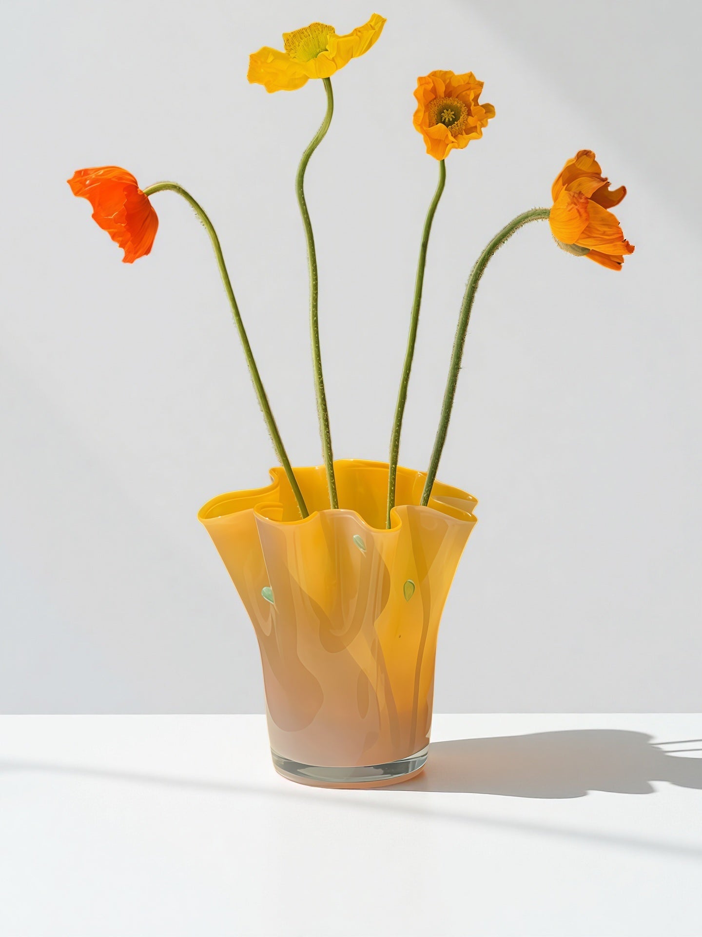Handblown Wavy Whimsical Glass Vase - Eclectic Table Setting Centrepieces - Vases - Wavy Whimsical Glass Vase-Manly Beach - INSPECIAL HOME