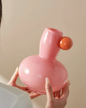 Jelly Bean Bud Vase - Whimsical Dopamine Centerpiece Vase for Gorgeous Tablescape