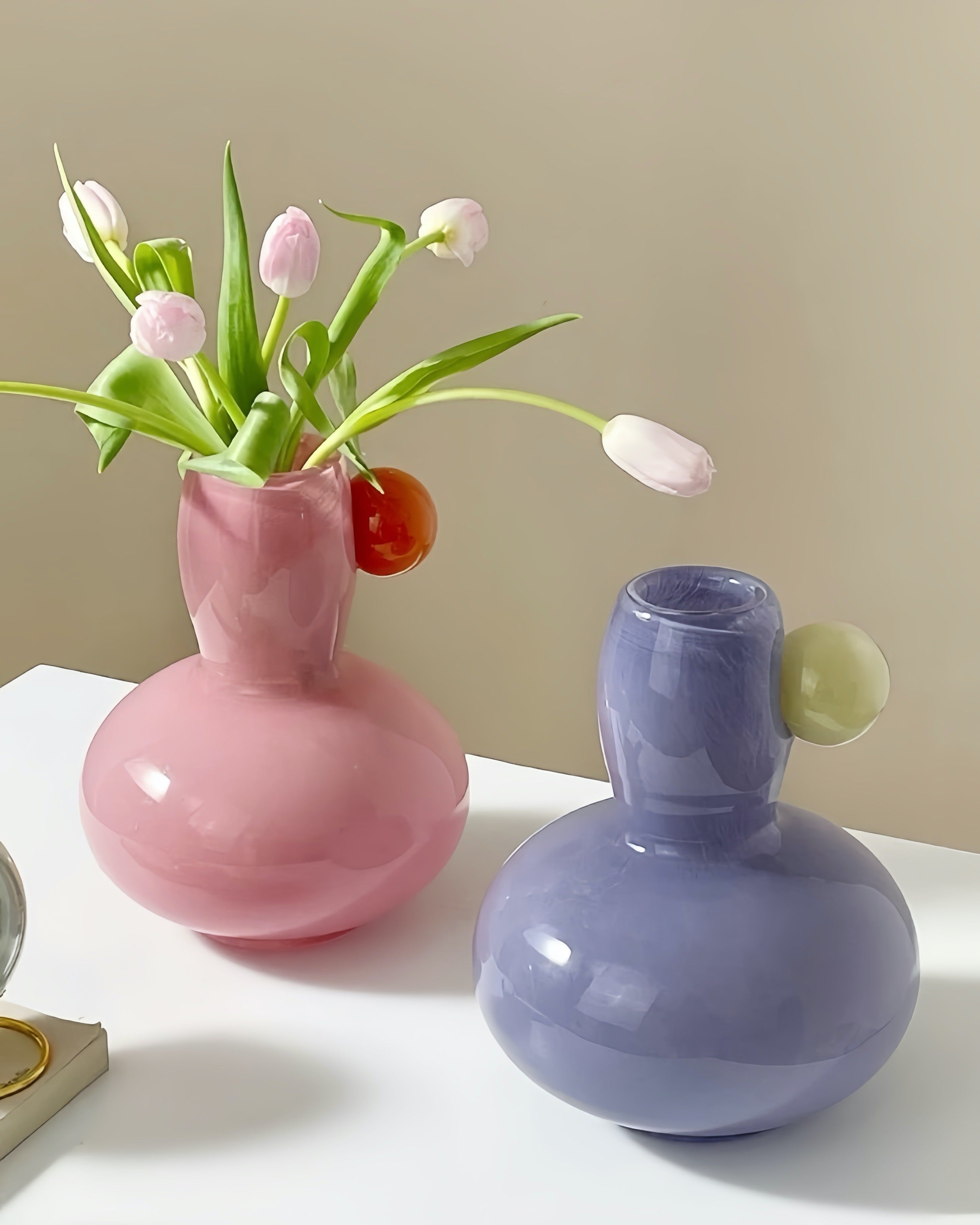 Jelly Bean Bud Vase - Whimsical Dopamine Centerpiece Vase for
