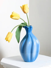 Handcrafted French Style Gradient Blue Ceramic Vase - Unique Flower Vessels - French Style Gradient Blue Vase - INSPECIAL HOME