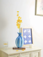 Handcrafted French Style Gradient Blue Ceramic Vase - Unique Flower Vessels - French Style Gradient Blue Vase - INSPECIAL HOME