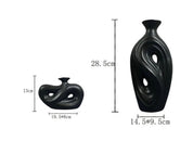 Handmade Contemporary Abstract Ceramic Black Flower Vase - Decorative Irregular Vase - Vases - Irregular Pottery Decor Vase - Regular - Inspecial Home