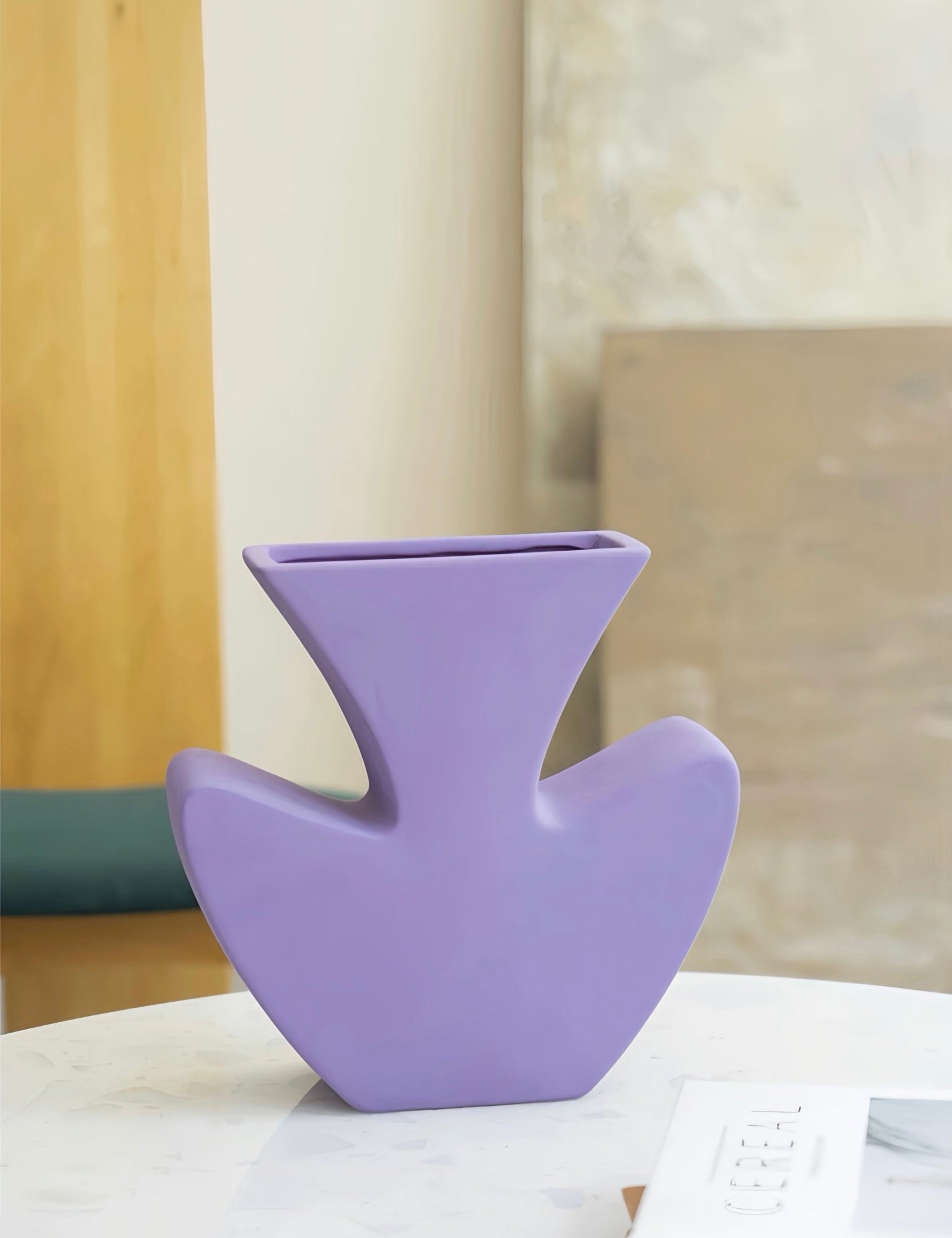 Handmade Memphis Funky Lavender Ceramic Vase, Decorative Flower Vessel -Vases- Funky Memphis Lavender Vas - INSPECIAL HOME