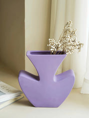 Handmade Memphis Funky Lavender Ceramic Vase, Decorative Flower Vessel -Vases- Funky Memphis Lavender Vas - INSPECIAL HOME