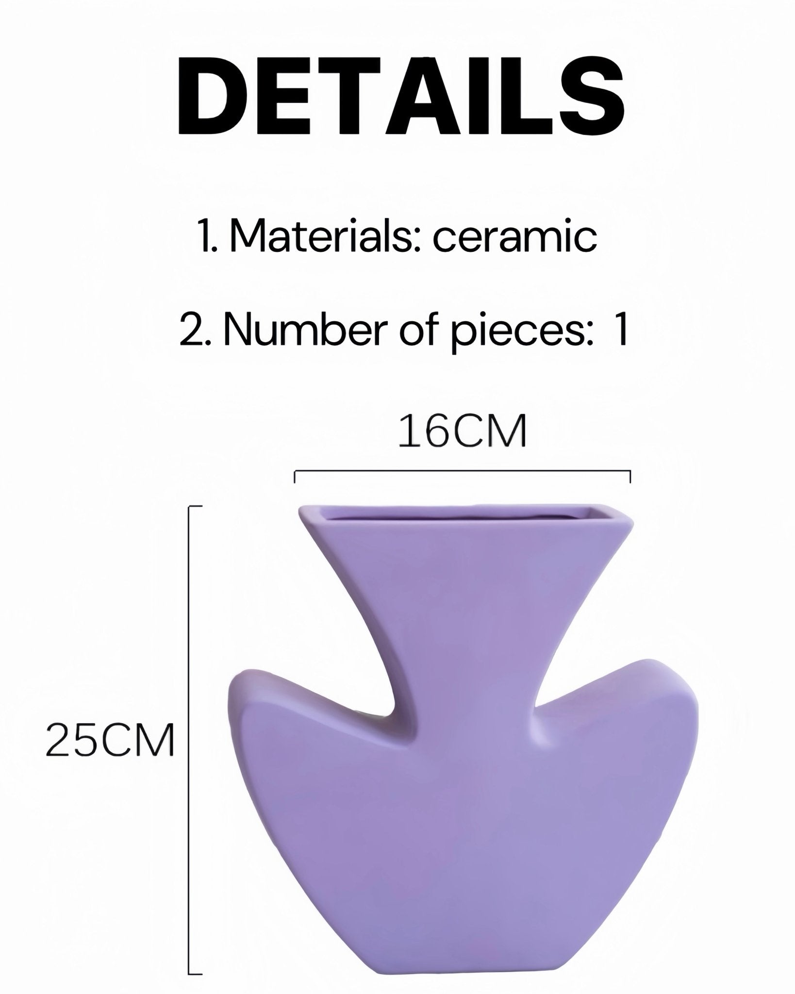 Handmade Memphis Funky Lavender Ceramic Vase, Decorative Flower Vessel -Vases- Funky Memphis Lavender Vas - INSPECIAL HOME
