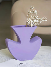 Handmade Memphis Funky Lavender Ceramic Vase, Decorative Flower Vessel -Vases- Funky Memphis Lavender Vas - INSPECIAL HOME
