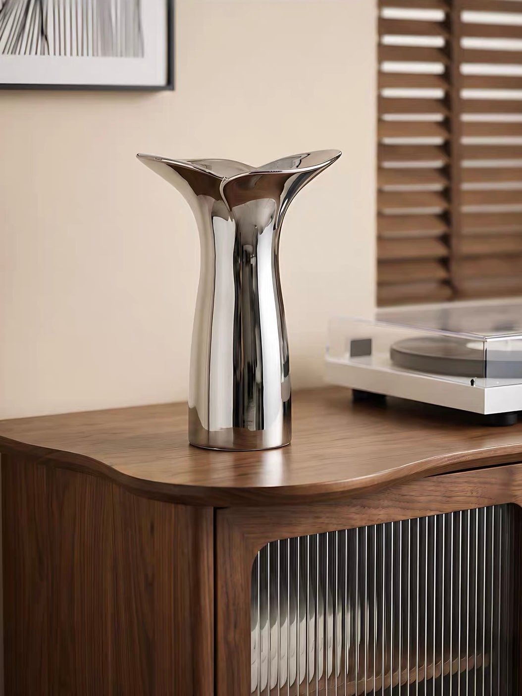 Handmade Modern Silver Bloom Vase, Ceramic Botanica Centrepiece Vase -Vases- Bloom Vase-Small - INSPECIAL HOME
