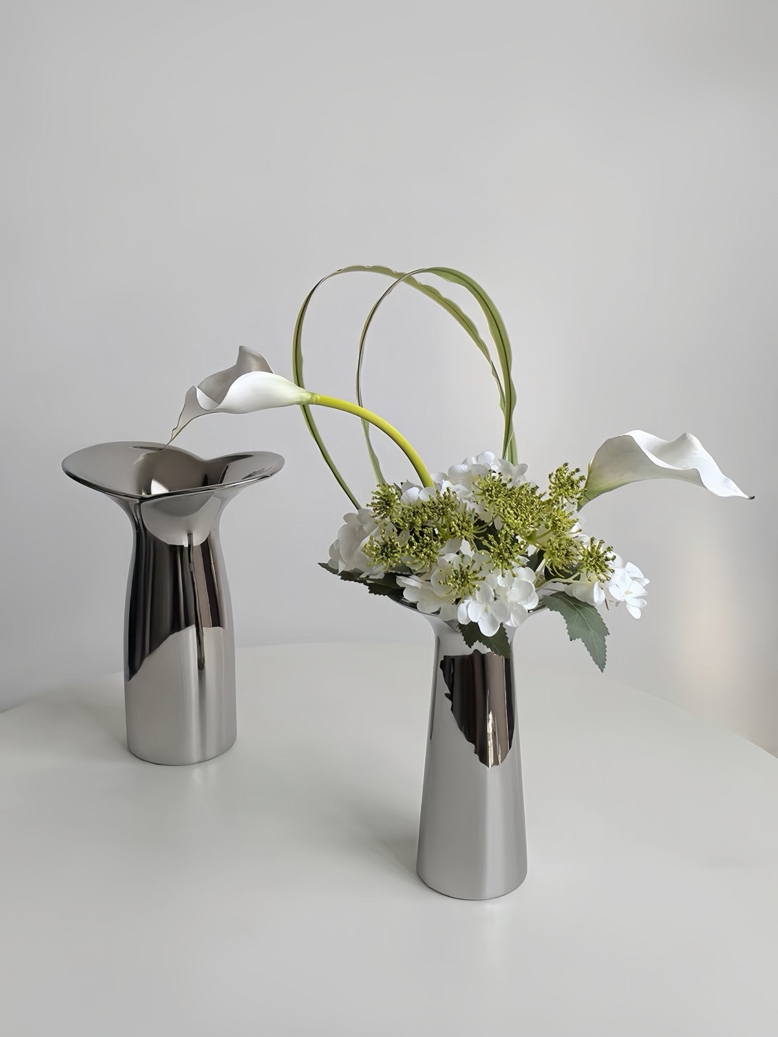Handmade Modern Silver Bloom Vase, Ceramic Botanica Centrepiece Vase -Vases- Bloom Vase-Small - INSPECIAL HOME