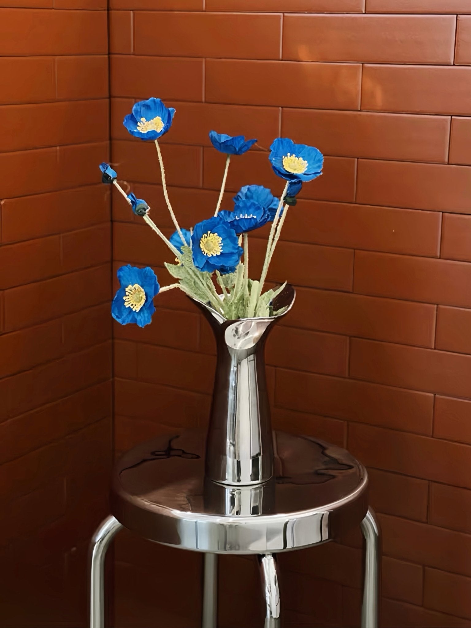 Handmade Modern Silver Bloom Vase, Ceramic Botanica Centrepiece Vase -Vases- Bloom Vase-Small - INSPECIAL HOME