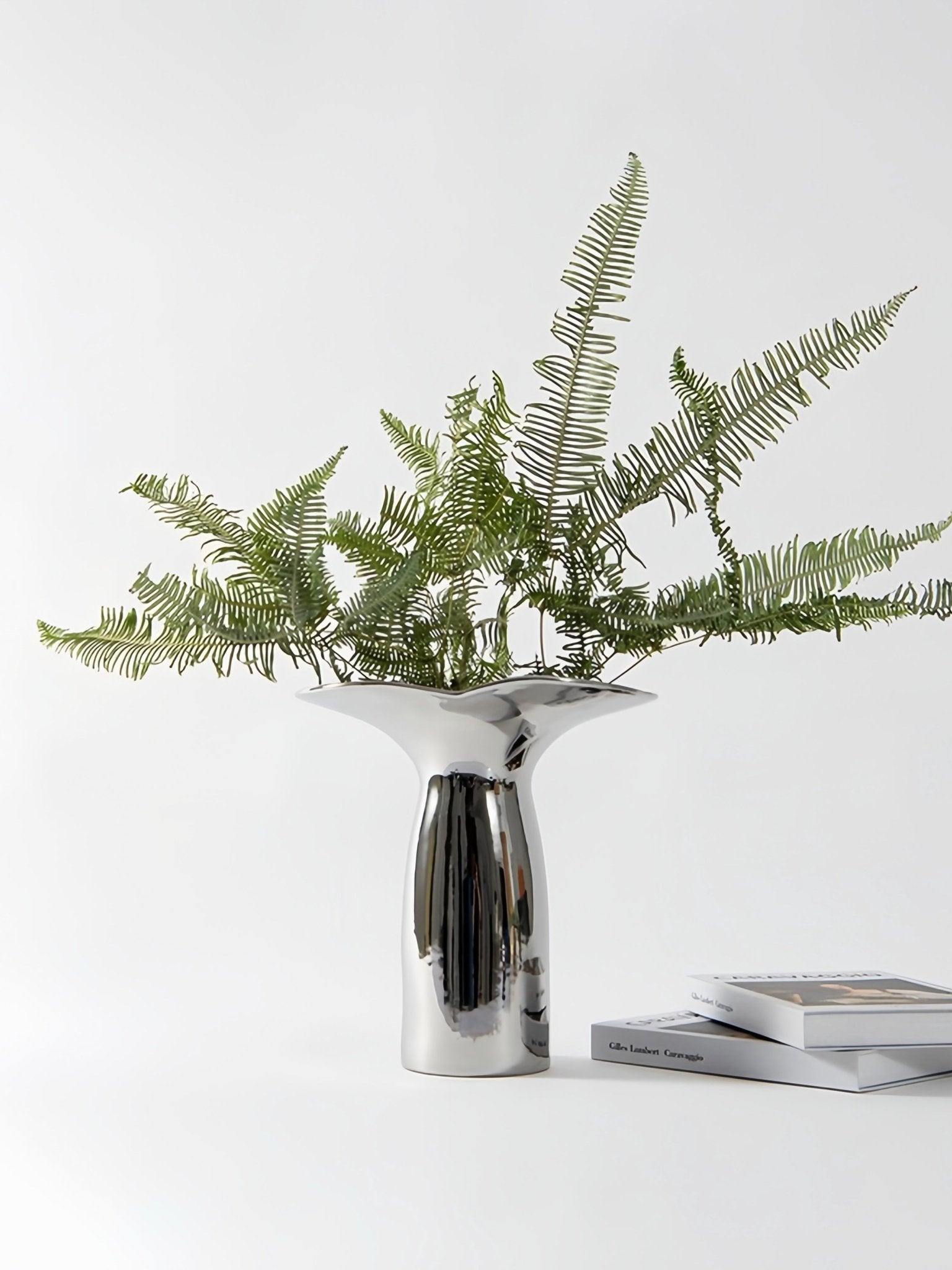 Handmade Modern Silver Bloom Vase, Ceramic Botanica Centrepiece Vase -Vases- Bloom Vase-Large - INSPECIAL HOME