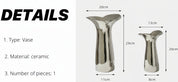 Handmade Modern Silver Bloom Vase, Ceramic Botanica Centrepiece Vase -Vases- Bloom Vase-Large - INSPECIAL HOME