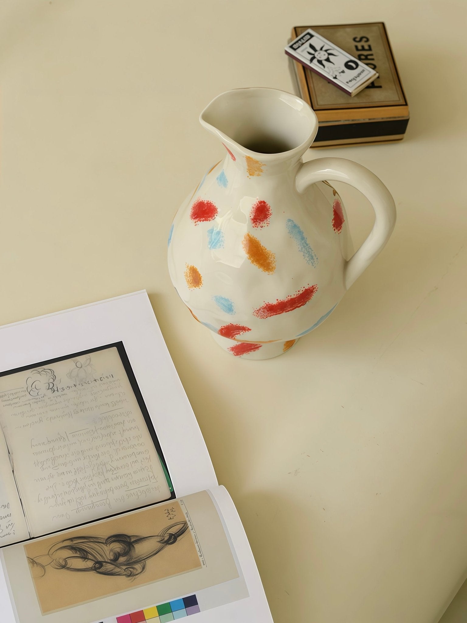 Handmade Nordic Style Pottery Jug Vase - Handmade Nordic Style Pottery Jug Vase - INSPECIAL HOME