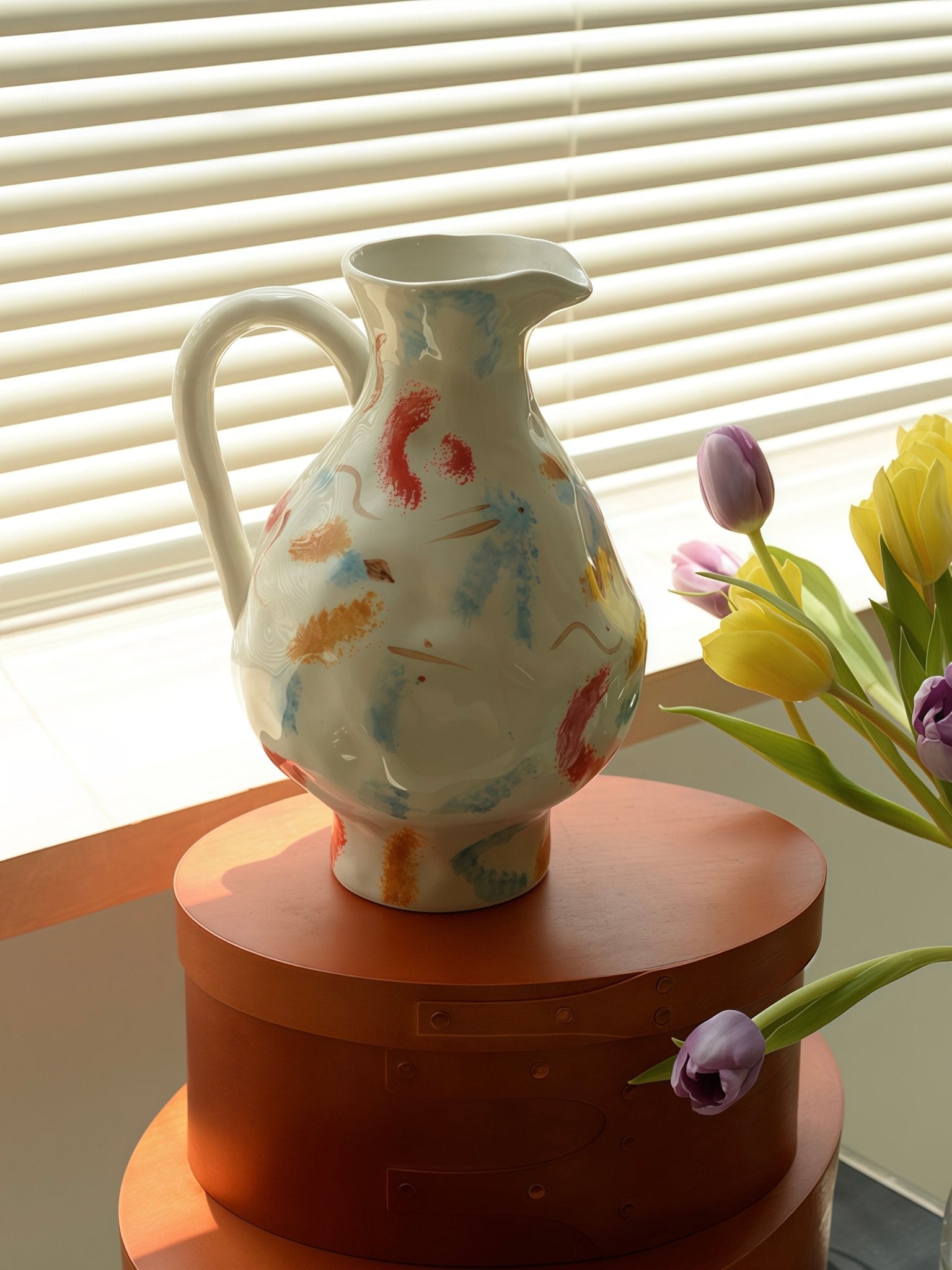 Handmade Nordic Style Pottery Jug Vase - Handmade Nordic Style Pottery Jug Vase - INSPECIAL HOME