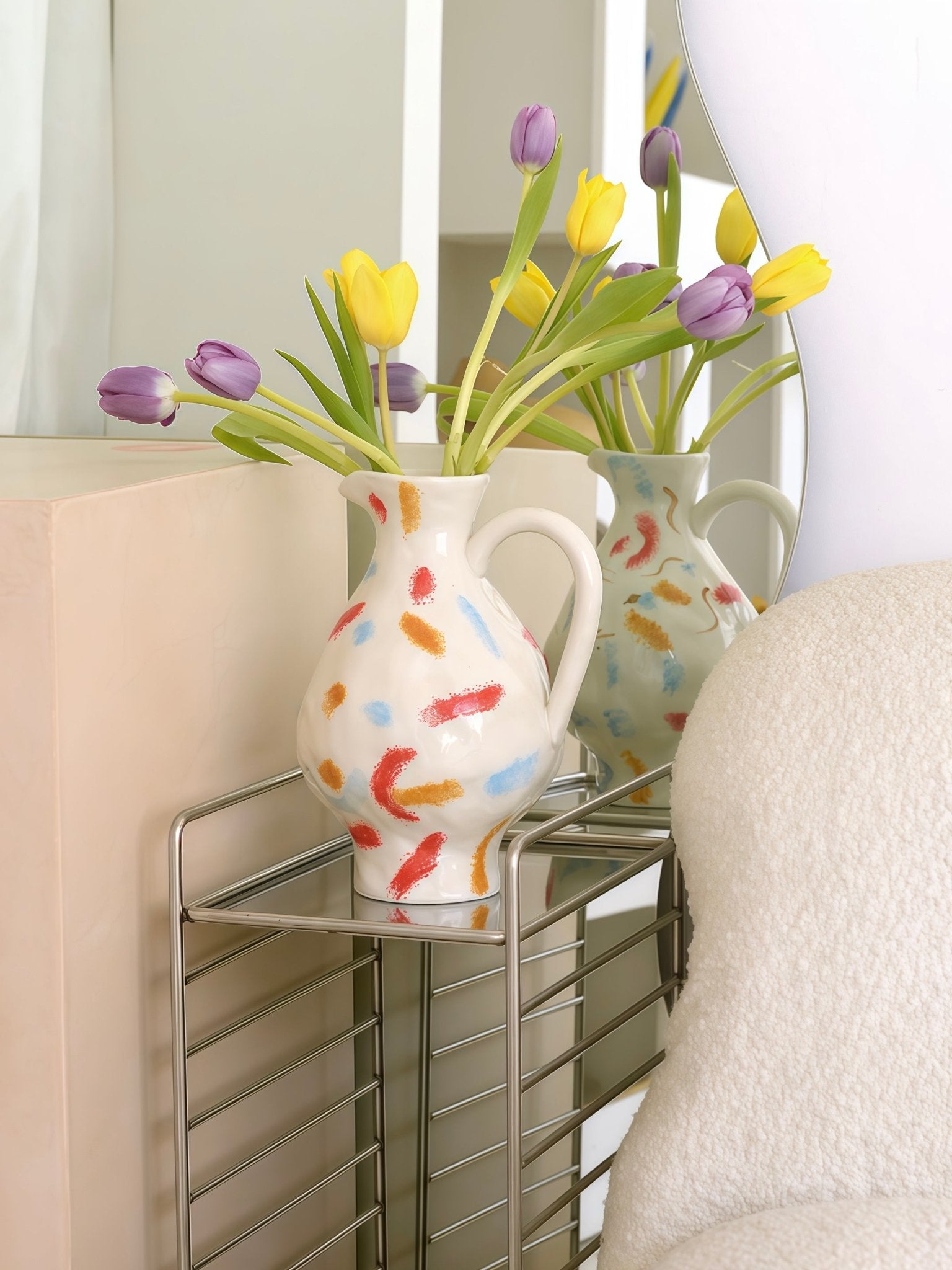 Handmade Nordic Style Pottery Jug Vase - Handmade Nordic Style Pottery Jug Vase - INSPECIAL HOME