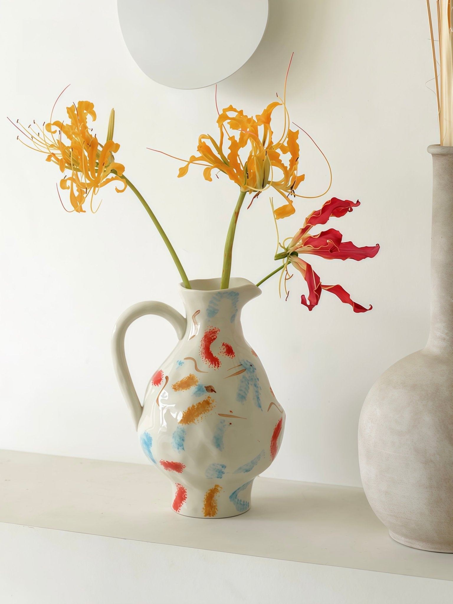 Handmade Nordic Style Pottery Jug Vase - Handmade Nordic Style Pottery Jug Vase - INSPECIAL HOME