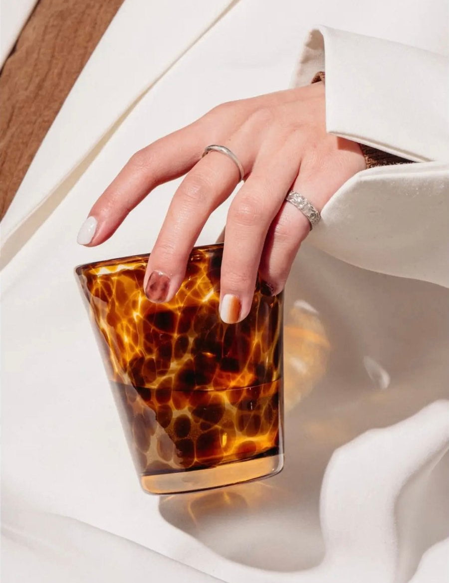 Handmade Retro Elegant Tortoise Glass Cup Tumbler Set of 2 - Tortoise Cup - INSPECIAL HOME