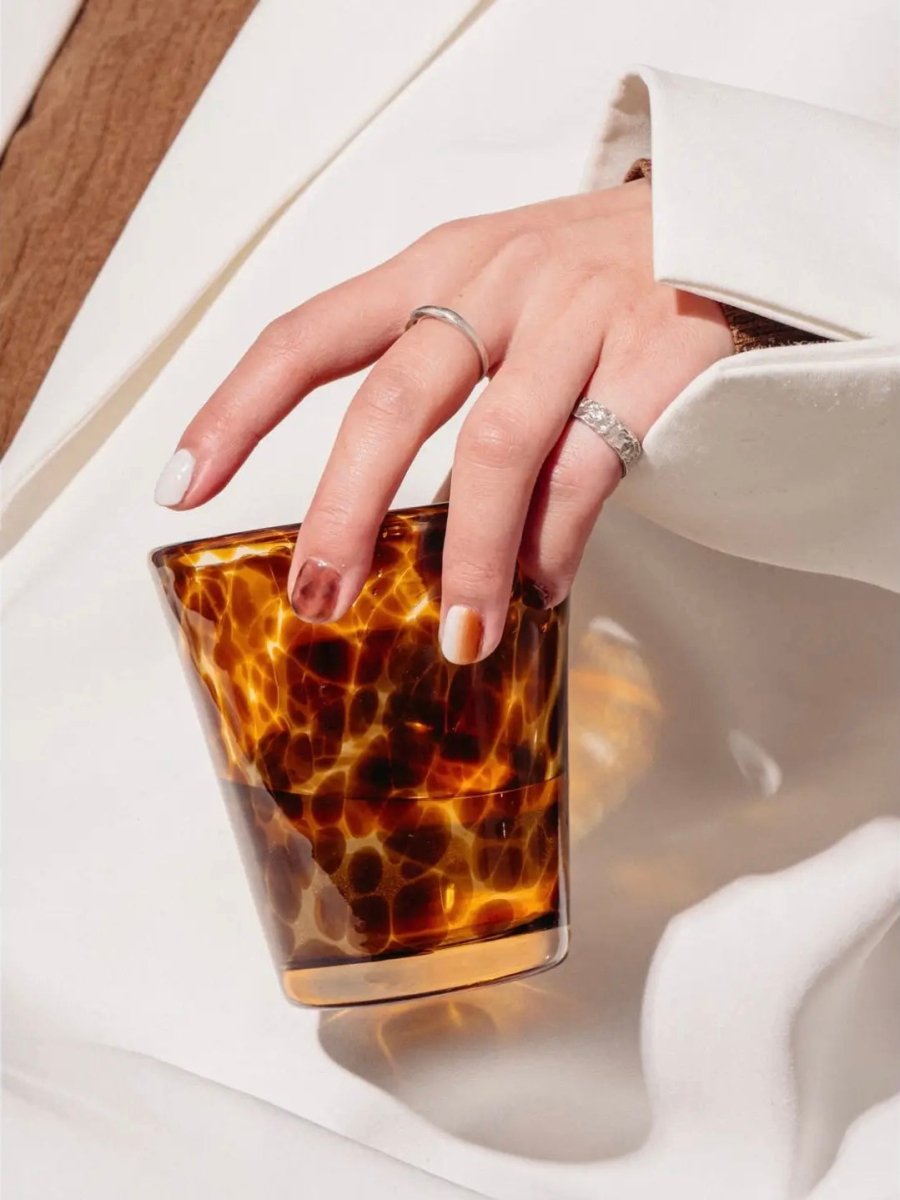 Handmade Retro Elegant Tortoise Glass Cup Tumbler Set of 2 - Tortoise Cup - INSPECIAL HOME